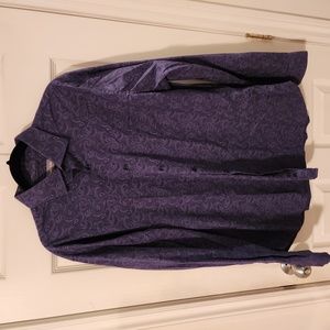 Michael Kors Paisley Blue Dress Shirt Size XL